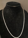 925 Silver Necklace, 24 inches long, 14.7 grams total weight