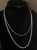 Two 925 Silver Necklaces, Longest is 24 inches long, Total Combined Weight is 9 grams