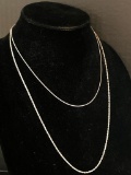 Two 925 Silver Necklaces, Longest is 24 inches long, Total combined weight is 8 grams