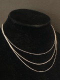 Three 925 Silver Necklaces, Longest is 18 inches long, Total combined weight is 4.7 grams