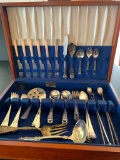 William Rogers Silver Plated Flatware w/Chest - As Pictured