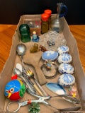 Misc Lot Incl. 4 Ceramic Eggs, Tongs, Candle Holder, Salt/Pepper Shakers & More - As Pictured