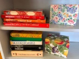 Shelf Lot of Books & Recipe Boxes - As Pictured