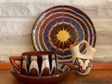 4 Piece of Southwest Pottery. One is Polycrome. The Largest is 6