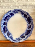 Flow Blue Serving Plate w/Gold Detail. This is 12