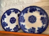 Set of 2 Waldorf Flow Blue Porcelain Plates. They are 9