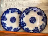 Set of 2 Waldorf Flow Blue Porcelain Plates. They are 10