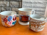 3 Piece Lot Includes a Mustache Cup and 2 Coffee Mugs - As Pictured