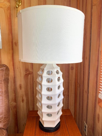 Art Deco Ceramic Lamp w/Shade. This is 31" Tall - As Pictured