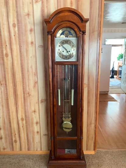 West Manor Grandfather Clock. This is 74" T x 16.5" W x 7.5" D - As Pictured