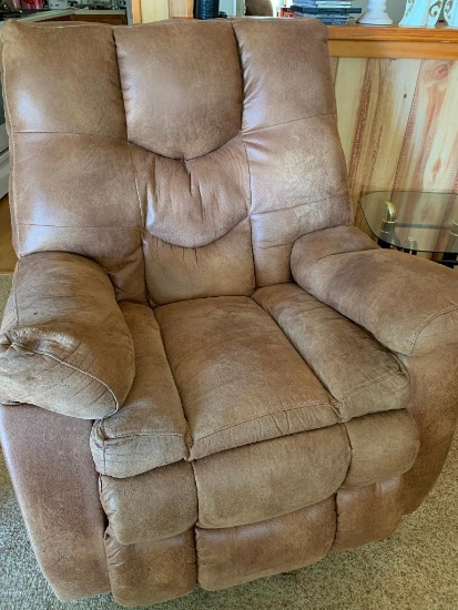 Oversized Faux Leather Recliner. This is 41" T x 31" W x 32" D - As Pictured
