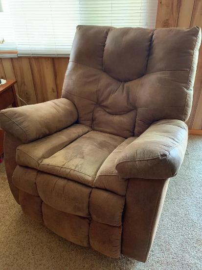 Oversized Faux Leather Recliner. This is 41" T x 31" W x 32" D - As Pictured