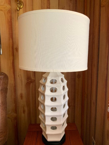 Art Deco Ceramic Lamp w/Shade. This is 31" Tall - As Pictured