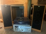 Misc Stereo Equipment Lot-RCA Tower Speakers, Quanta 720 Turntable, Yorx Receiver