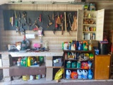 Entire Wall & Shelf Lot AS-IS Incl. Charcoal, Paint, Cleaning Supplies, Tools & More - As Pictured