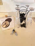 5 Piece Wine Tool Set Incl 4 Champagne Glasses w/Stand - As Pictured