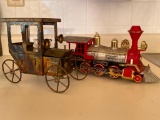 2 Piece Lot Incl. Copper Tin Car & W.A.R.R. Train. The Train is 12.5