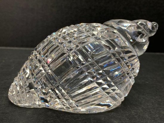 Waterford Crystal Conch Shell Paperweight. This is 3" Tall - As Pictured