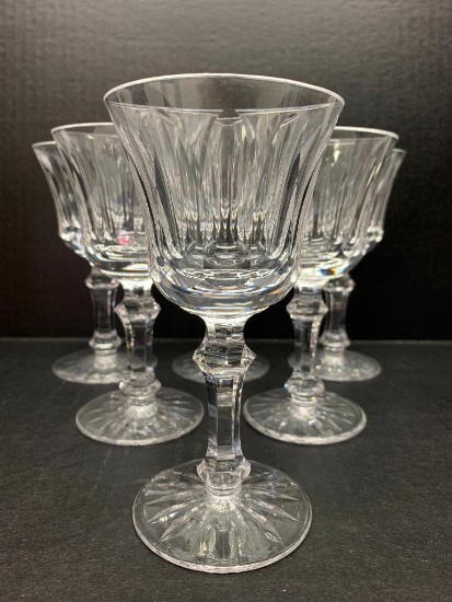 Set of 6 Waterford Crystal Stemmed Wine Glass. They are 6" Tall - As Pictured