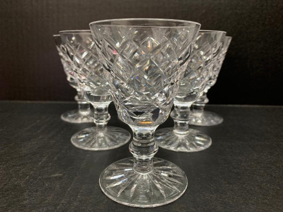 Set of 6 Waterford Crystal Cordial Glasses. They are 4" Tall - As Pictured