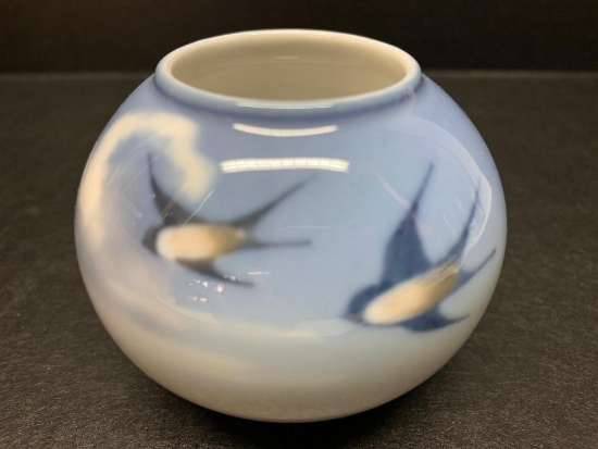 Royal Copenhagen Vase w/Bird Design Marked 264. This is 2.5" Tall - As PIctured