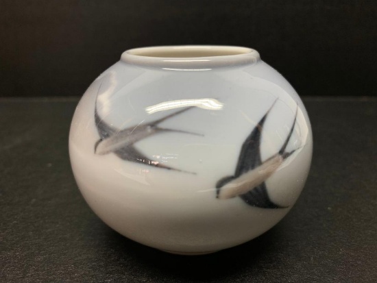 Royal Copenhagen Vase w/Bird Design Marked 2671/429. This is 2.5" Tall - As PIctured