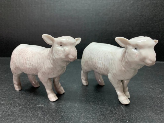 Pair of Bing & Grondahl Porcelain Sheep Marked 2171 ME on Bottom. They are 3" Tall - As PIctured