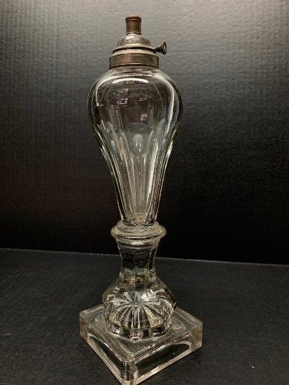Glass Oil Lamp. This is 12" Tall - As Pictured