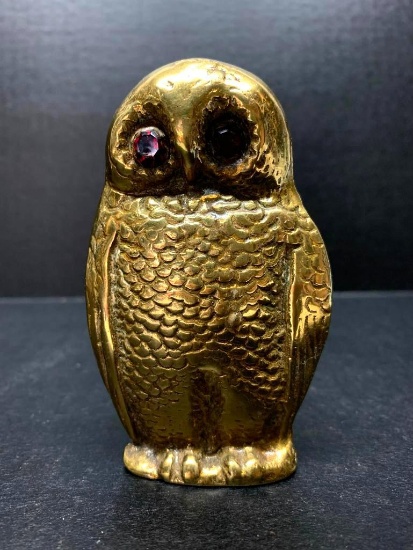 Brass Owl Toothpick Holder. This is 4" Tall - As Pictured