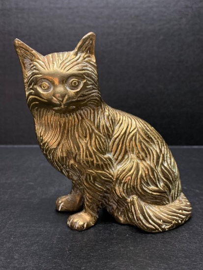 Brass Cat. This is 4.5" Tall - As Pictured