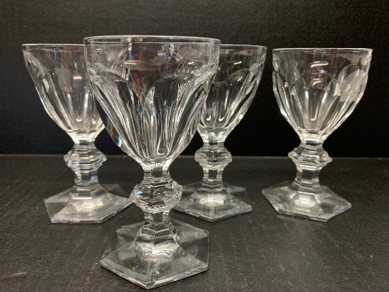 Set of 4 Baccarat Crystal Glasses. They are 5" Tall - As Pictured