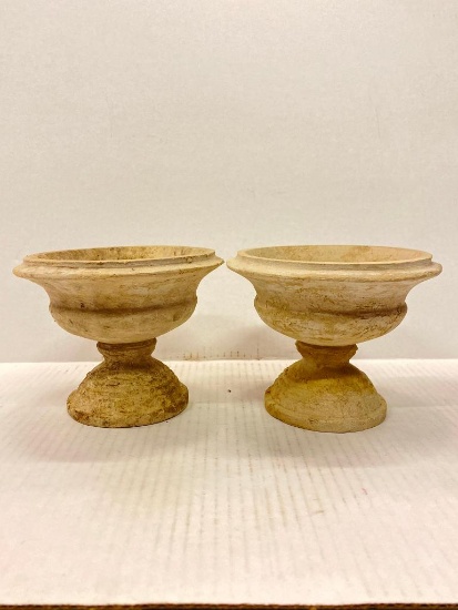 Pair of Small Planters/Candle Holders. They are 5" T x 6" W - As Pictured
