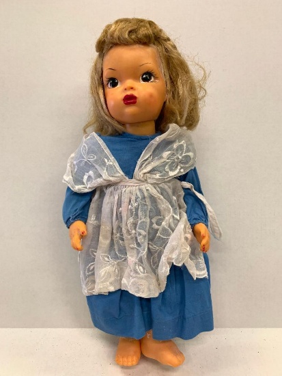 Vintage Doll. This has Discoloration All Over. Looks Like it Will Clean Up. This is 16" Tall