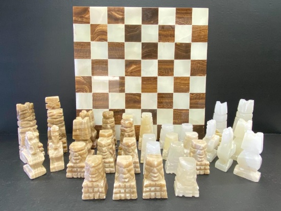 Marble Chess Set. Incl. 32 Pieces - As Pictured