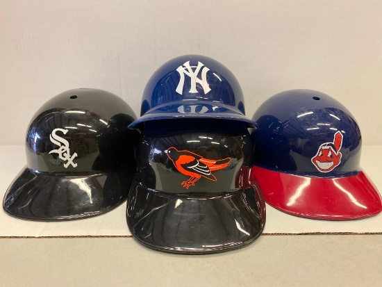4 American League Baseball Helmets. They are 5.5" Tall - As Pictured