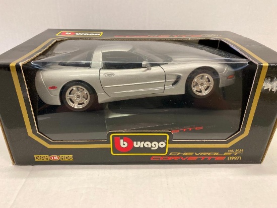 Burago 1997 Chevrolet Corvette 1:18 Scale Model New In Box - As Pictured