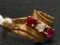 10 K Gold Diamond & Ruby Ring. The Weight is 3 Grams - As Pictured