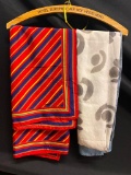 2 Piece Lot of Ladies Silk Scarves - As Pictured