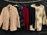 5 Piece Lot by Dana Buchman Incl. Coat, 2 Turtlenecks, Blouse & Dress Jacket - As Pictured