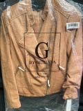 Cognac Leather Jacket by Giuliana Size L - As Pictured