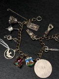 Sterling Silver Charm Bracelet - As Pictured