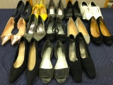 13 Pair Lot of Various Gently Used Ladies Dress Shoes. Mostly Size 8.5-9.- As Pictured