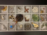 Misc Lot of Costume Jewelry Includes Necklaces, Bracelets, Brooches, Etc - As Pictured