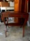 Double Drop Leaf Leather Inlay Lamp Table w/Drawer. This is 28