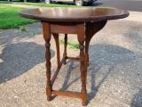 Vintage Double Drop Leaf Wood Side Table w/Spindle Legs 21