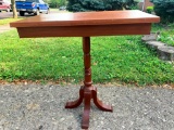 Wood Side Table on Pedestal. This is 24