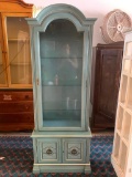 Wood Curio w/Glass Shelves & Bottom Double Door Cabinet. This is 74