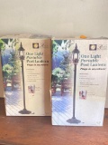 Pair of Royce, One Light Portable Post Lantern in Boxes