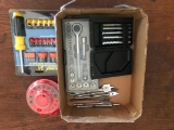 Screwdriver Socket and Bit Set, Ratchet Set, Concrete Bits and Spade Bits as Pictured