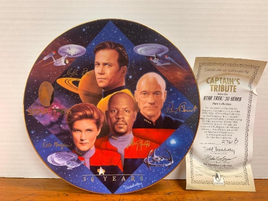 The Hamilton Collection Star Trek 30 Years "Captain's Tribute" Collector Plate - As Pictured
